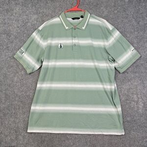 Radmor Golf Polo Shirt Men’s XL Short Sleeve Mint Green Stripe Logo Stretch Pima